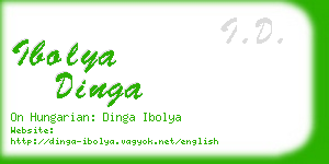 ibolya dinga business card